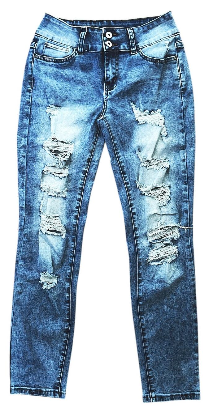 NWOT Flamingo Distressed Straight Leg Mid-Rise Stretch Jeans Small (26x30)